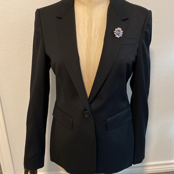 NWT BURBERRY CLASSIC FITTED CHECK LINED 100% WOOL BLAZER BROOCH NOT INCLUDED - Picture 2 of 11